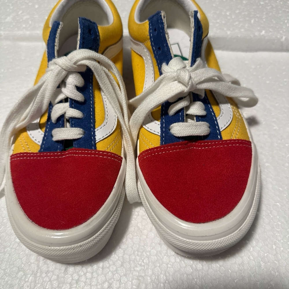 Vibrant Kids Sneakers with Red and Yellow Accents